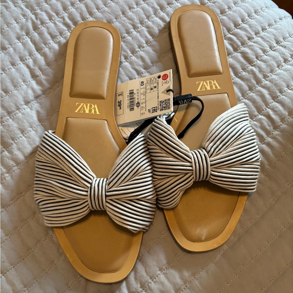 NWT Zara Striped sandals - Picture 2 of 8